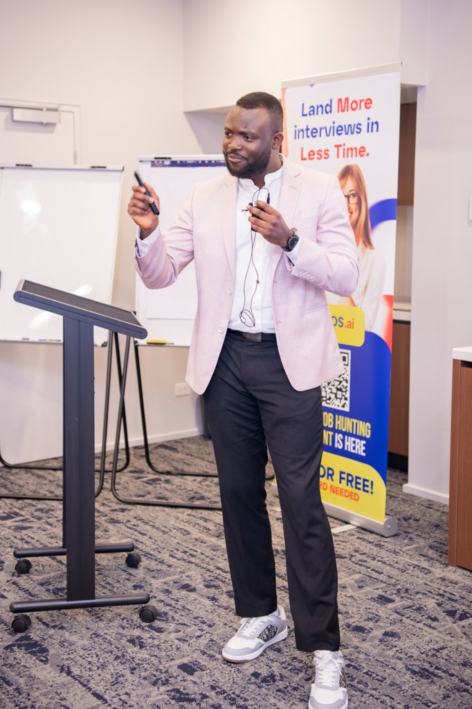 Noah presenting at Melbourne Career Acceleration Day