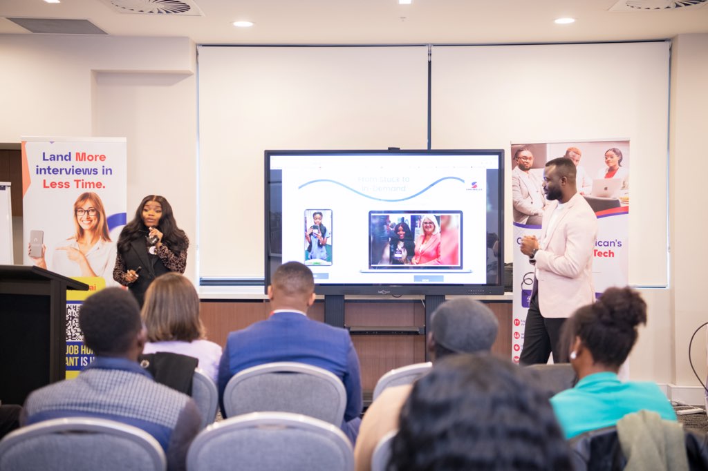 Noah & Tayo presenting together at SyncSkills Melbourne